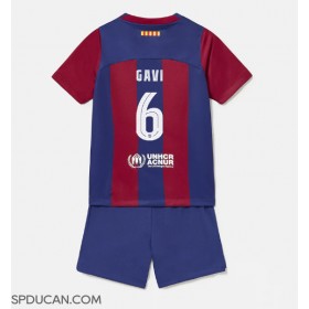 Dječji Nogometni Dres Barcelona Paez Gavi #6 Domaci 2023-24 Kratak Rukav (+ Kratke hlače)
